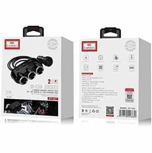 مشترك ولاعة السيارة 3 عين IN CAR SOCKET 2USB EARLDOM ET-CS1 مشترك ولاعة السيارة 3 عين IN CAR SOCKET 2USB EARLDOM ET-CS1