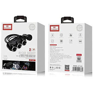 مشترك ولاعة السيارة 3 عين IN CAR SOCKET 2USB EARLDOM ET-CS1 مشترك ولاعة السيارة 3 عين IN CAR SOCKET 2USB EARLDOM ET-CS1