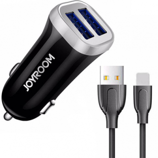 شاحن ايفون بكابل للسياره CHARGER CAR LIGHTNING JOYROOM C-M216 شاحن ايفون بكابل للسياره CHARGER CAR LIGHTNING JOYROOM C-M216